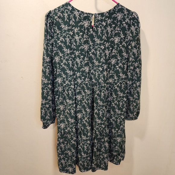 GAP Kids Girls  Green Floral Long Sleeves Corduroy Dress size XXL (14-16) - Picture 8 of 13
